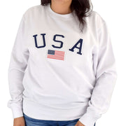 womens usa crewneck fleece sweatshirt - the flag shirt
