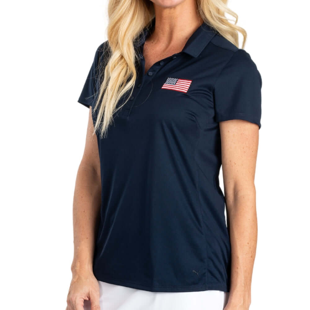 Women's Puma Golf Performance American Flag Polo