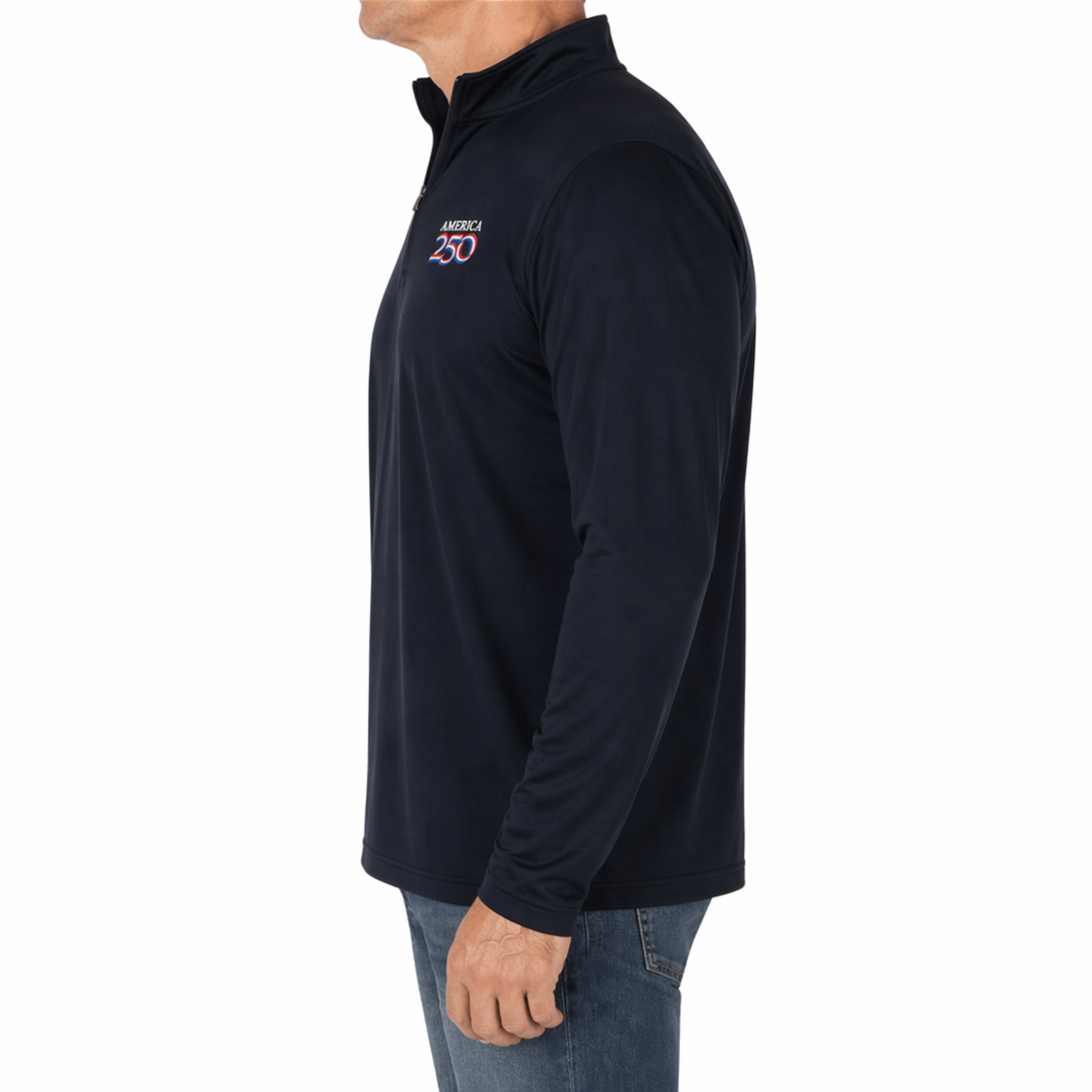 Antigua America 250 Men's Quarter Zip Pullover - Black | Premium 2026 Gear