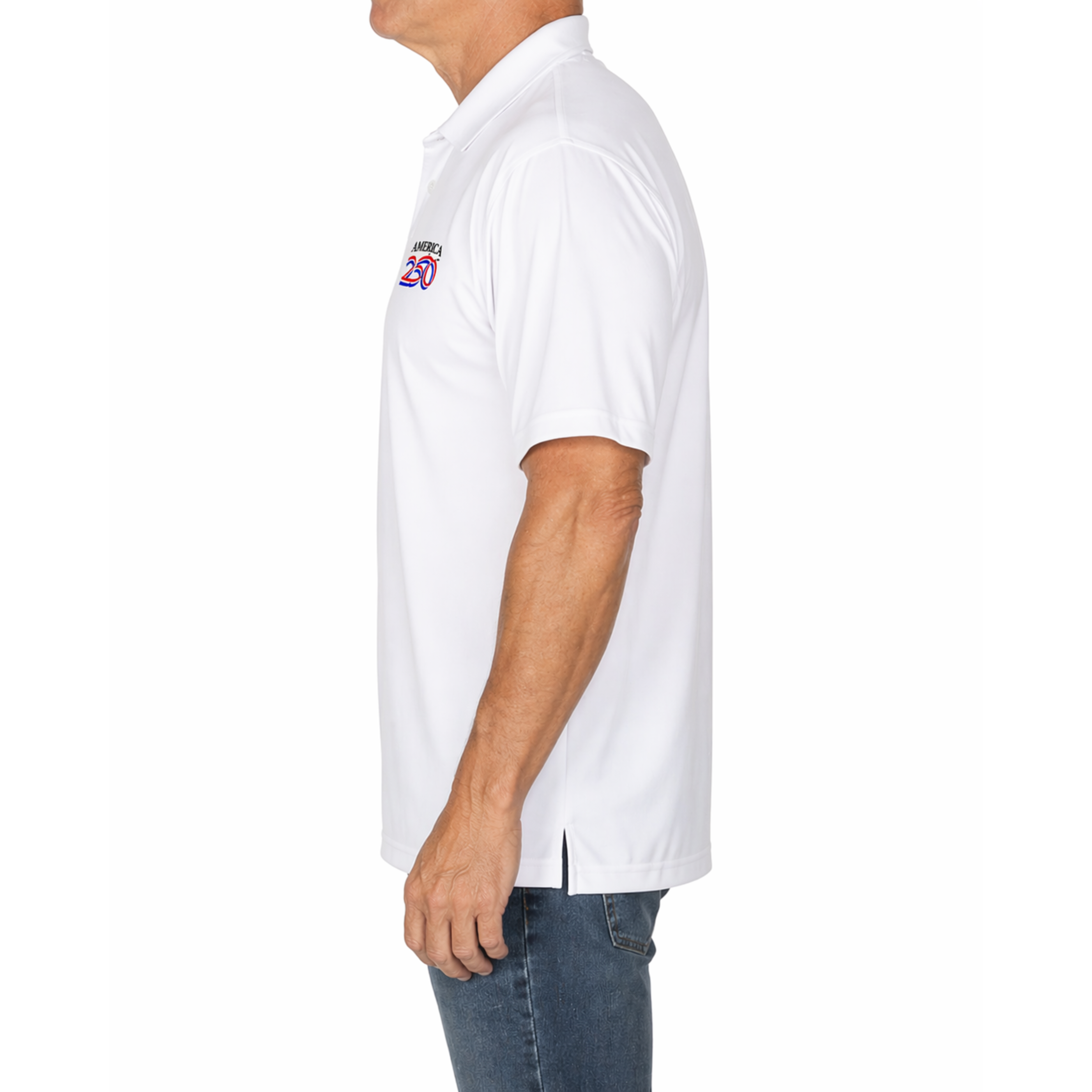 America 250 Men's Legacy Polo by Antigua - White | Premium 2026 Gear