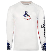 Patriotic Mens Liberty Fishing Shirt - White