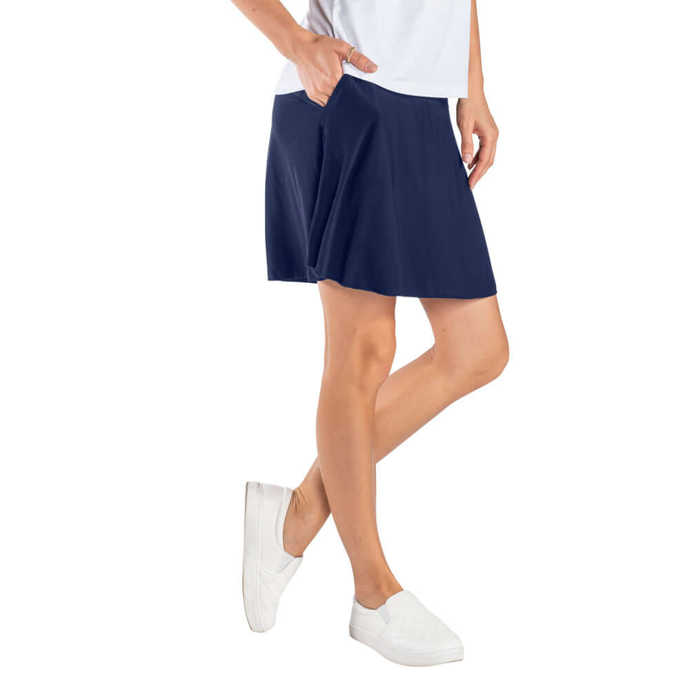 Women's 18" Made in USA Navy Pocket Skort