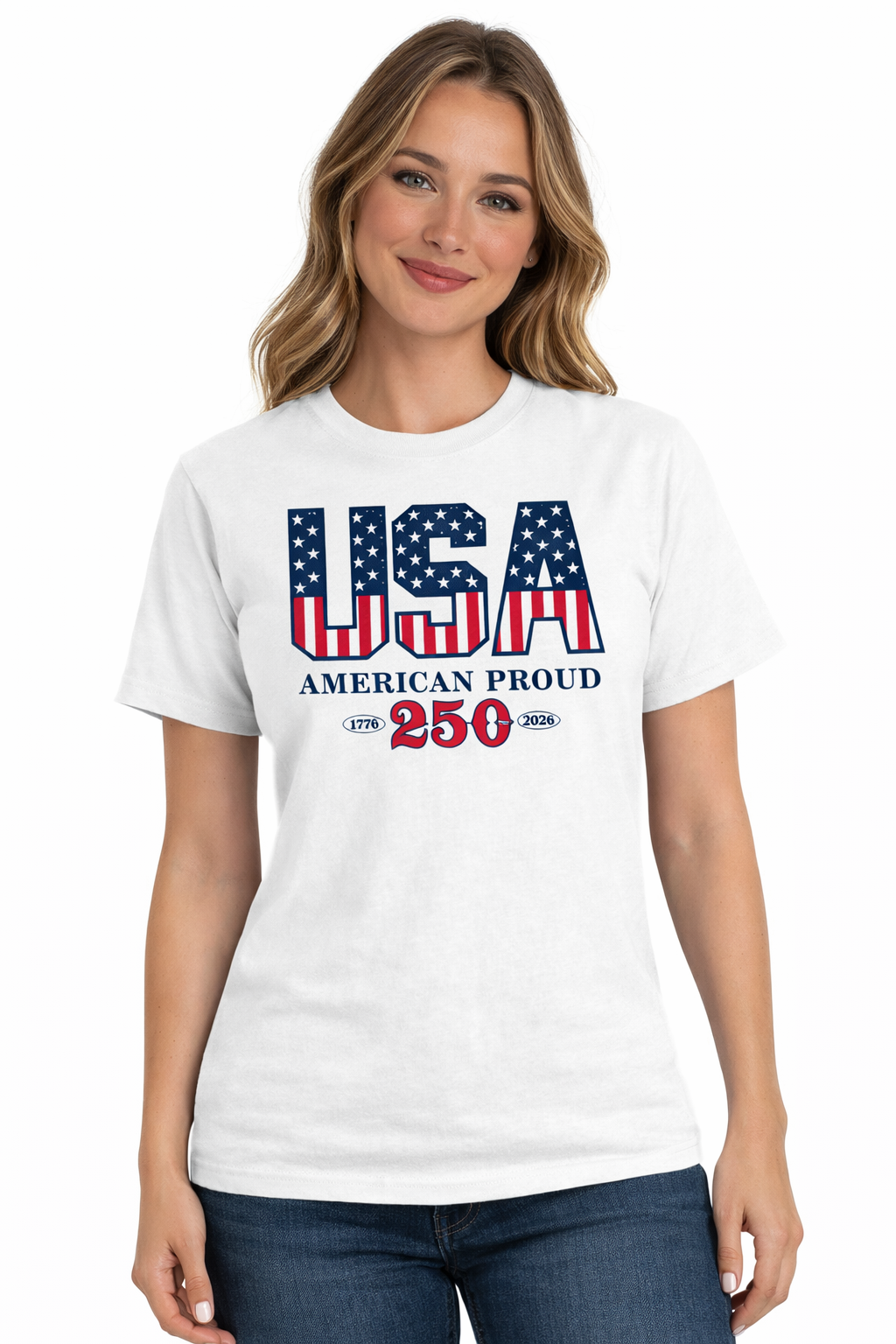 American Proud America 250 Made in USA Women's Shirt | The Flag Shirt