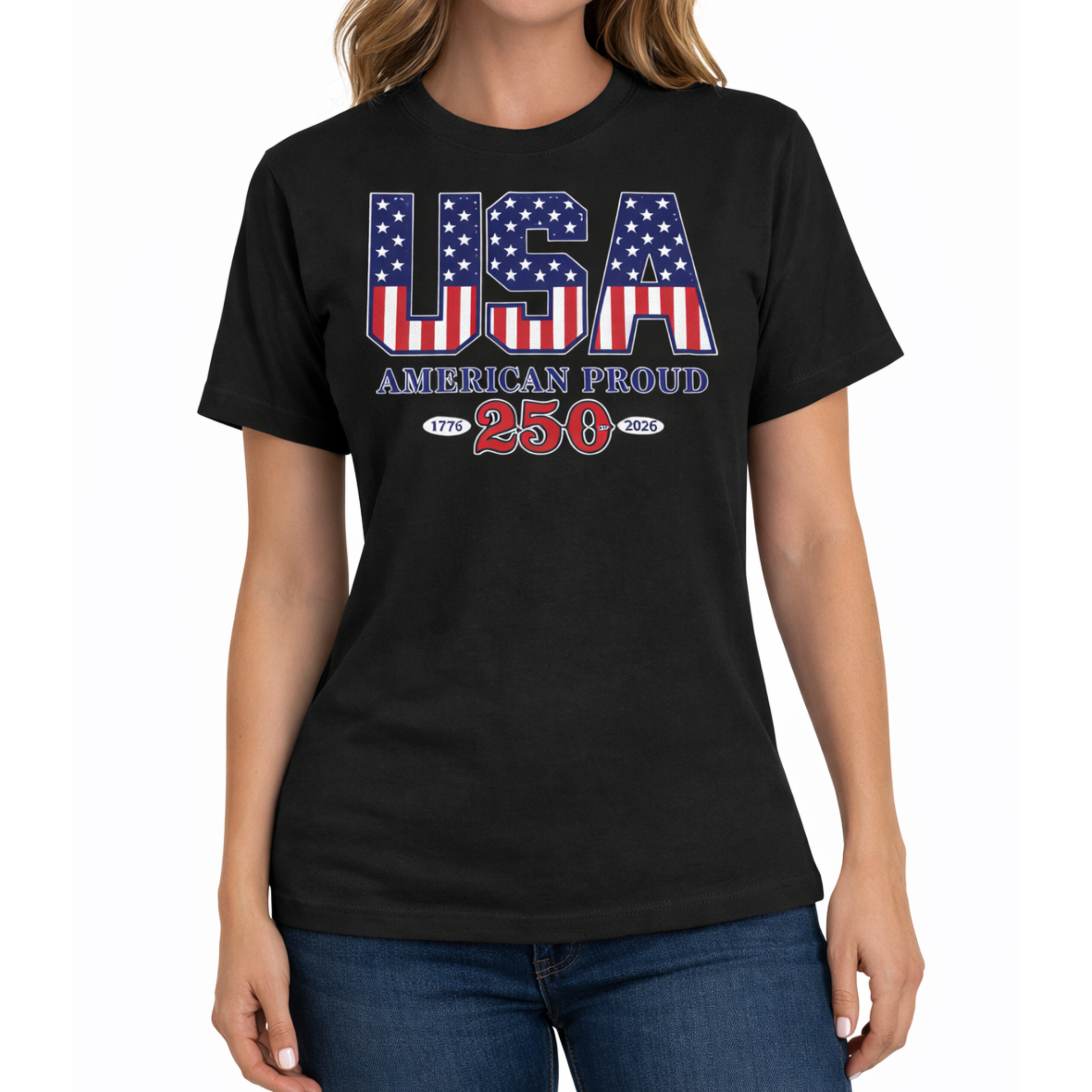 American Proud America 250 Made in USA Women's Shirt | The Flag Shirt