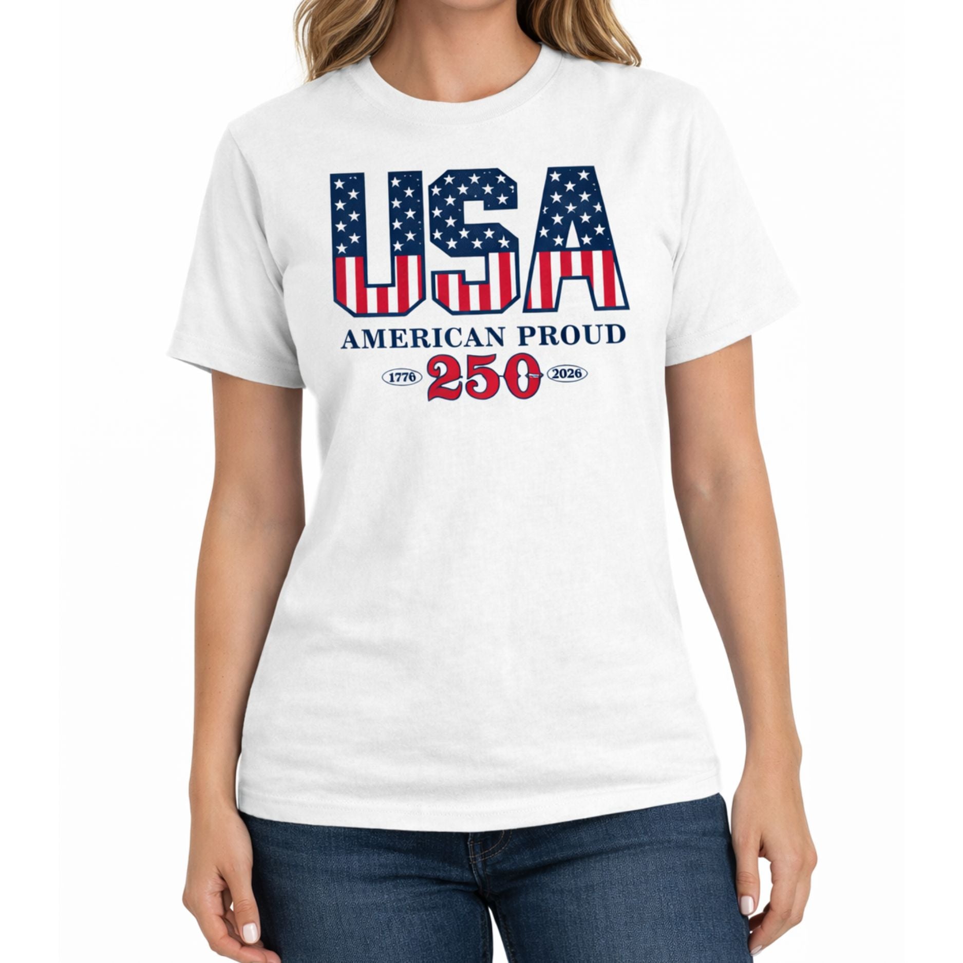 American Proud America 250 Made in USA Women's Shirt | The Flag Shirt